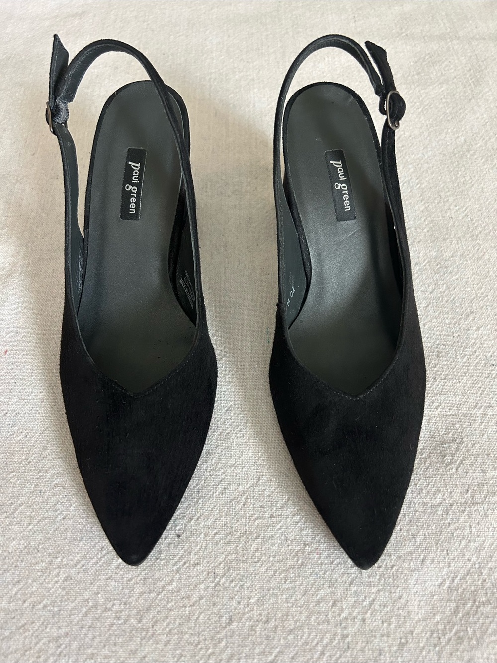 Paul Green Toluca Black Suede Slingback Size 7.5